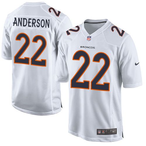 Nike Broncos #22 C.J. Anderson White Men's Stitched NFL Game Event Jersey - Click Image to Close